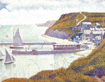 ジョルジュ・スーラ Painting - 満潮時のポート アン ベッサンの港 1888
